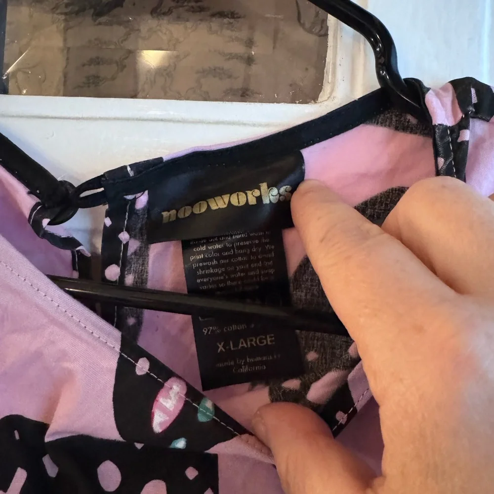 Nooworks Pink and Black Patterned Cat Top - Picture 2 of 5